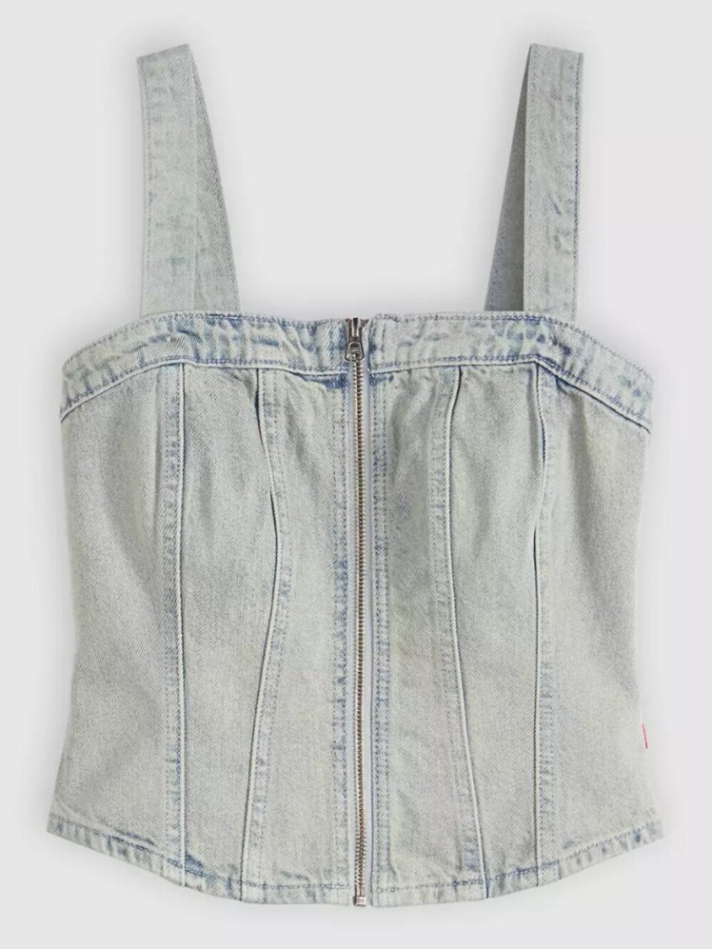Levi's Light Wash Denim Zip-Front Crop Top